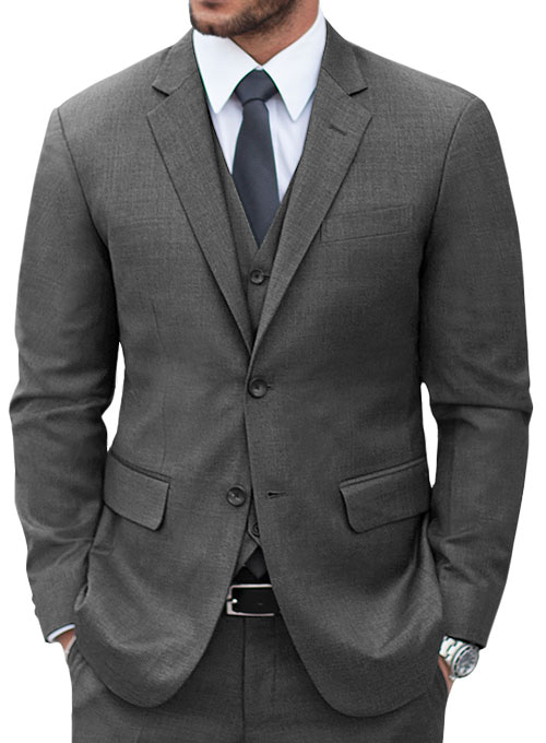 Napolean Mid Charcoal Wool Suit