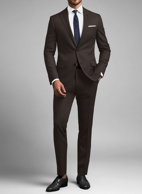 Napolean Brown Birdseye Wool Suit - Click Image to Close