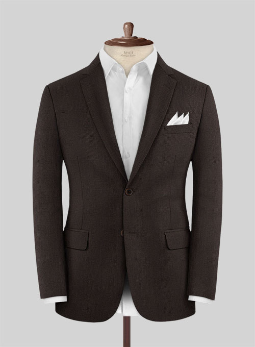 Napolean Brown Birdseye Wool Suit - Click Image to Close