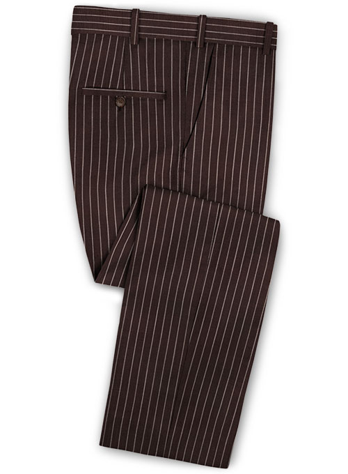 Napolean Brown Stripe Wool Suit