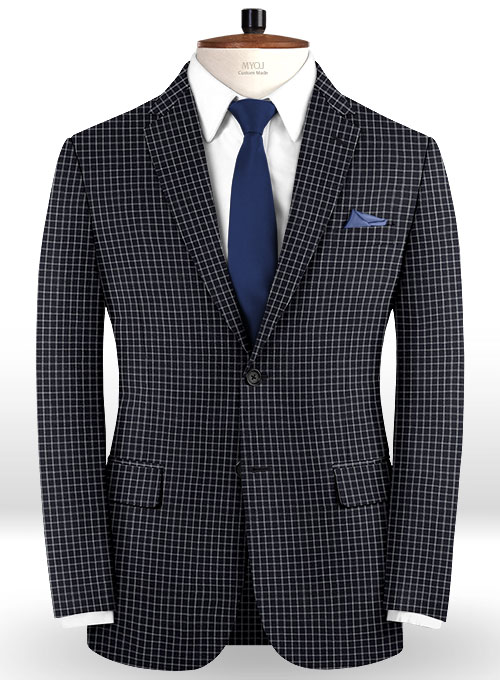 Napolean Chok Blue Black Wool Suit