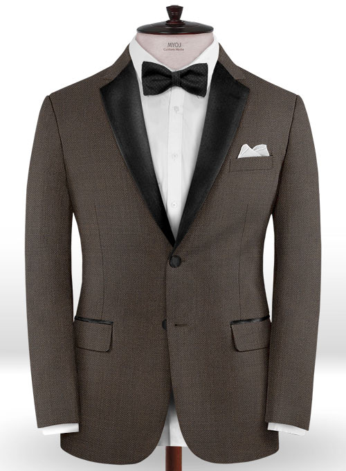 Napolean Dark Brown Wool Tuxedo Suit