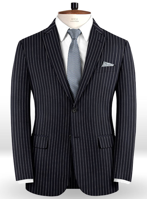 Napolean Dark Blue Stripe Wool Suit