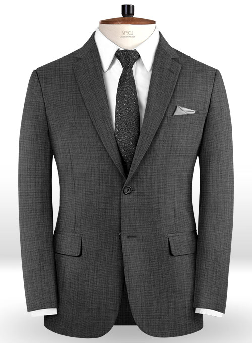 Napolean Dark Gray Pinhead Wool Suit