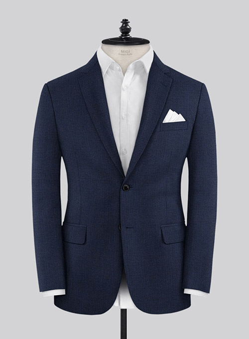 Napolean Ford Blue Birdseye Wool Suit - Click Image to Close