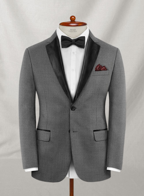 Napolean Gray Wool Tuxedo Suit - Click Image to Close