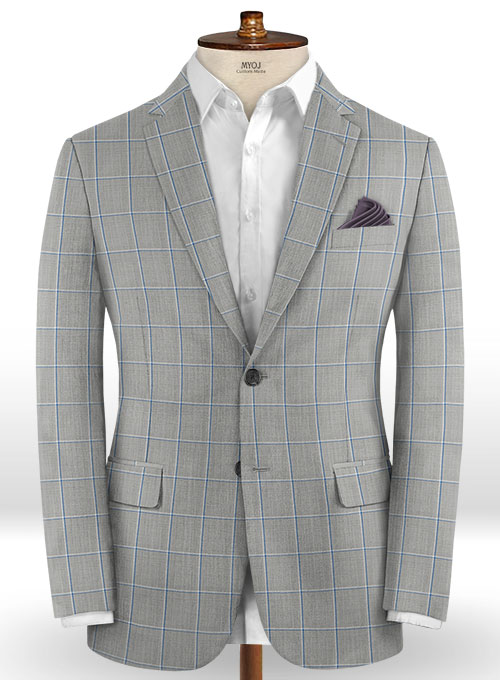 Napolean Aria Light Gray Wool Suit - Click Image to Close