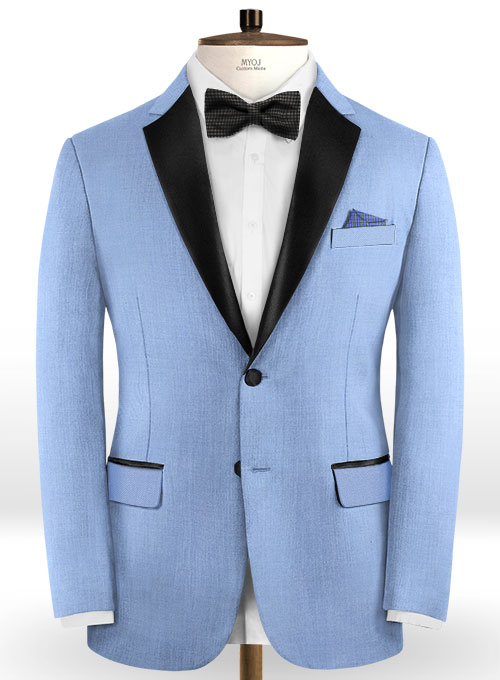 Napolean Box Blue Wool Tuxedo Suit