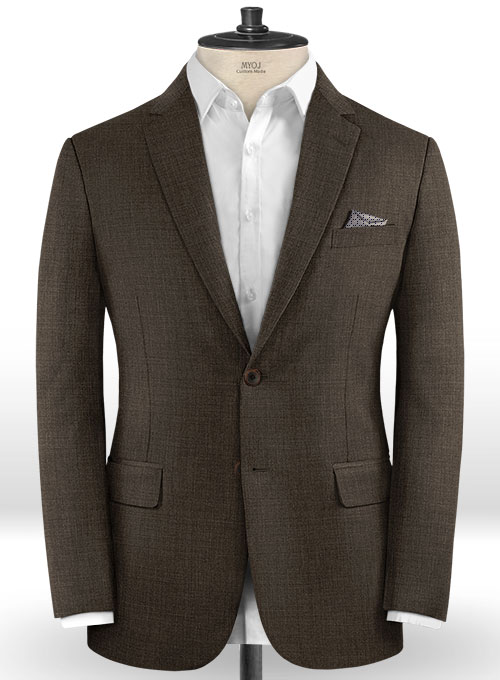 Napolean Sharkskin Dark Brown Wool Suit