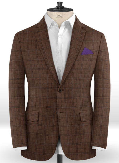 Napolean Egelio Brown Wool Suit