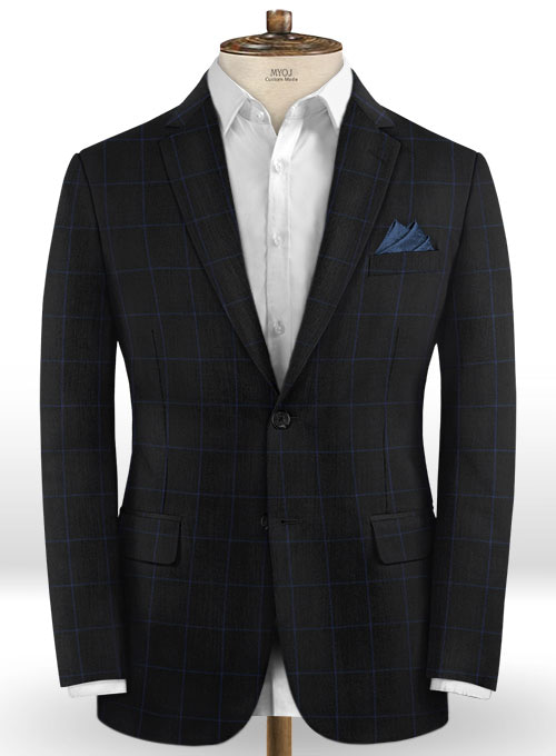 Napolean Fissa Black Wool Suit