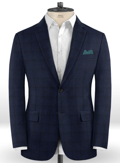 Napolean Fissa Blue Wool Suit