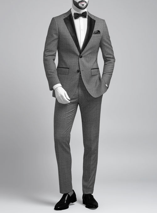 Napolean Gray Wool Tuxedo Suit