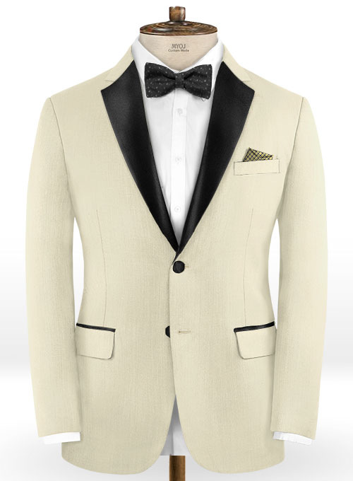 Napolean Light Beige Wool Tuxedo Suit - Click Image to Close