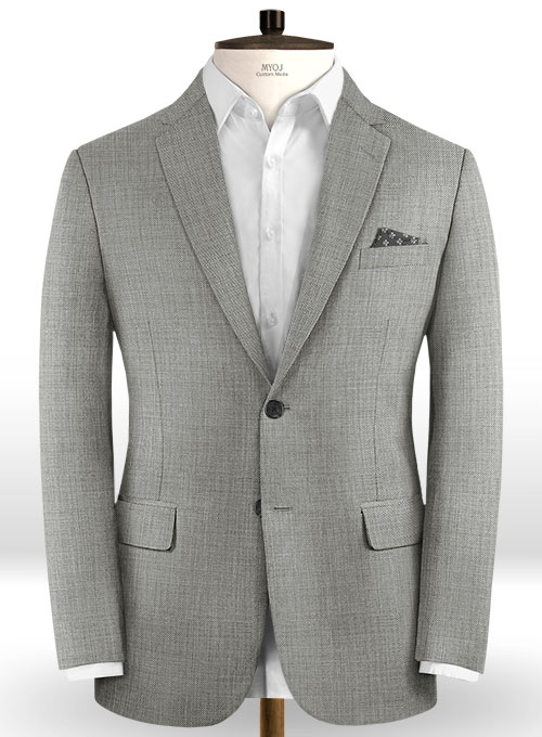 Napolean Sharkskin Light Gray Wool Suit - Click Image to Close