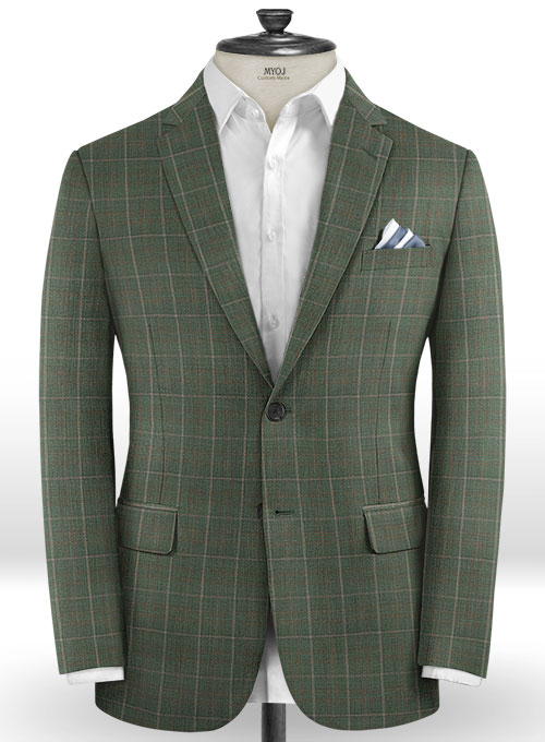 Napolean Nalda Green Wool Suit