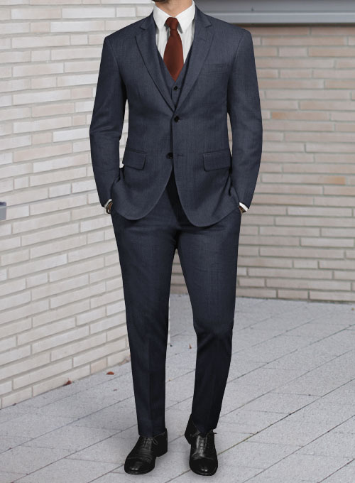 Napolean Navy Blue Wool Suit