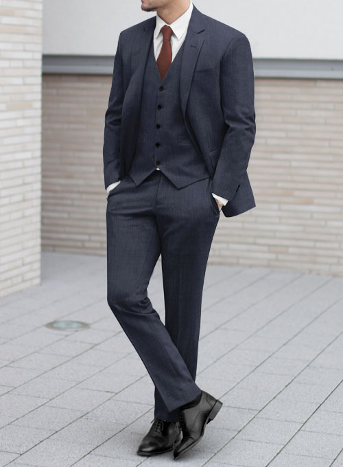 Napolean Navy Blue Wool Suit