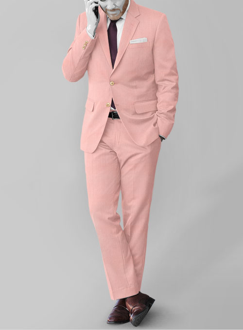 Slim Stretch Two-Tone Tailored Pant - Pink, Suit Pants