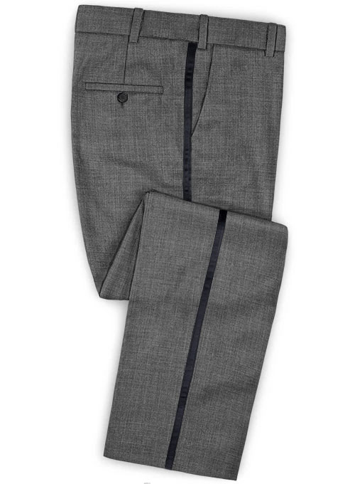 Napolean Sharkskin Gray Wool Tuxedo Suit - Click Image to Close