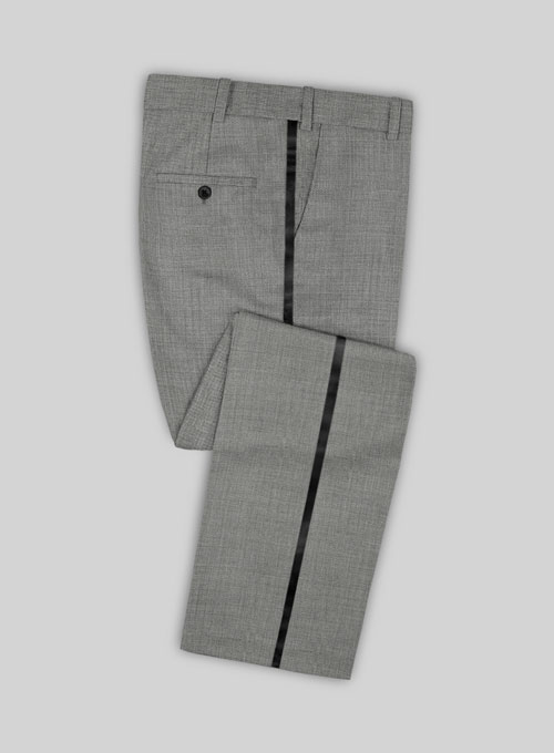 Napolean Sharkskin Light Gray Wool Tuxedo Suit - Click Image to Close