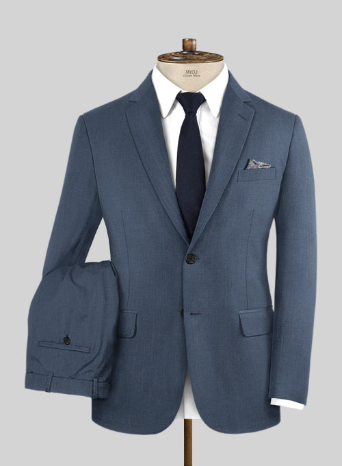 Napolean Slate Blue Wool Suit