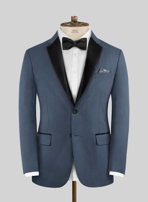 Napolean Slate Blue Wool Tuxedo Suit - Click Image to Close