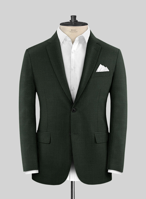Napolean Stretch Dark Green Wool Suit