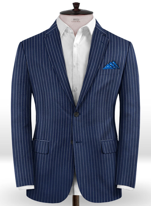 Napolean Stripo Navy Blue Wool Suit