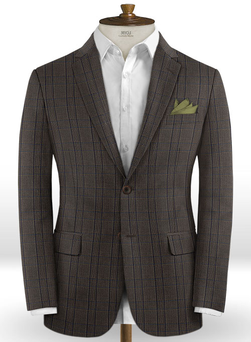 Napolean Strum Gray Brown Wool Suit