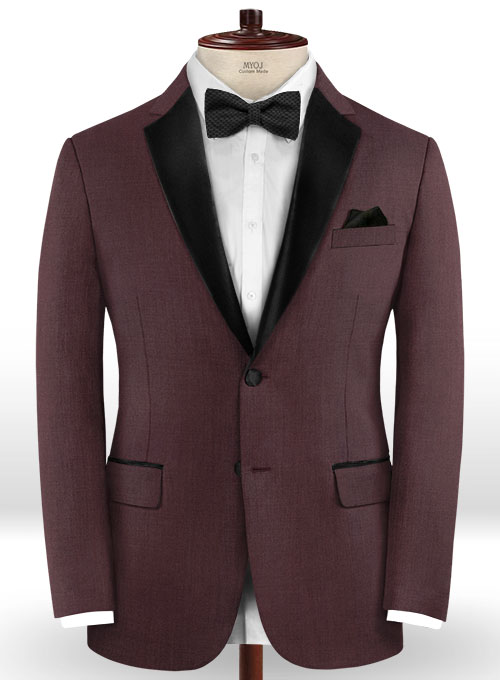 Napolean Wine Wool Tuxedo Suit