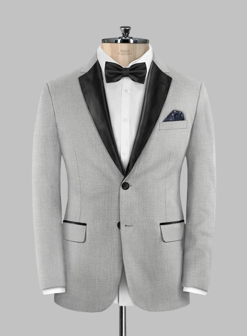 Napolean Ice Gray Wool Tuxedo Suit - Click Image to Close