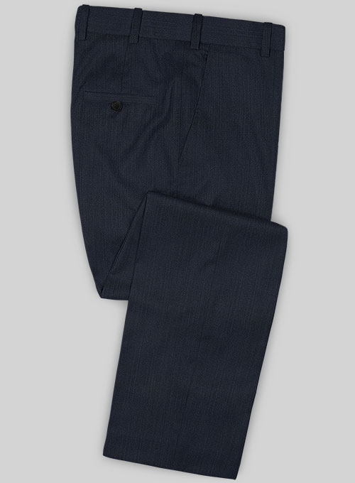 Napolean Self Satin Blue Wool Suit