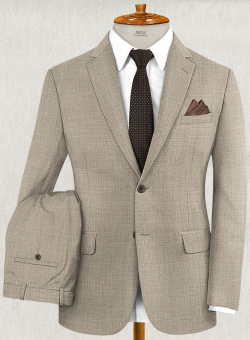 Prescot Herringbone Light Brown Suit (USD)