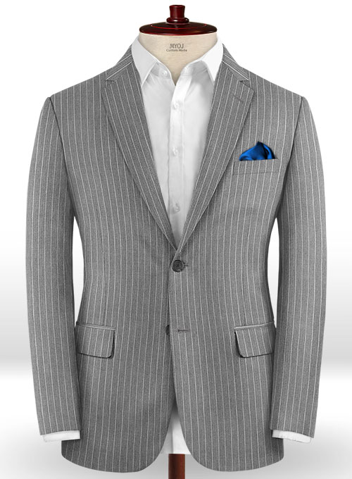 Napolean Stripo Gray Wool Suit