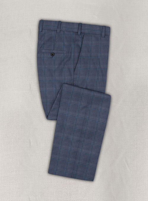 Napolean Tartan Blue Wool Suit - Click Image to Close