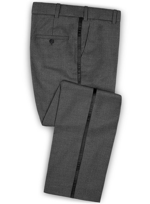 Napolean Mid Charcoal Wool Tuxedo Suit