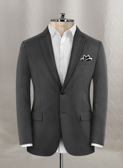 Napolean Mini Houndstooth Gray Wool Suit - Click Image to Close