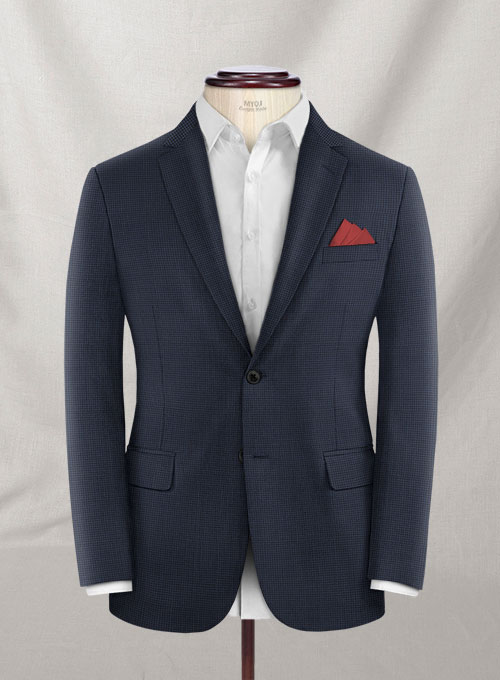 Napolean Mini Houndstooth Blue Wool Suit - Click Image to Close