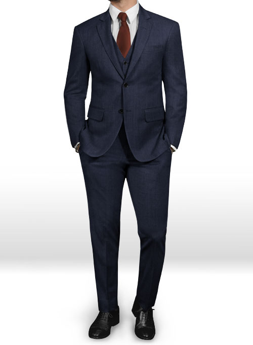 Napolean Navy Blue Wool Suit - Click Image to Close