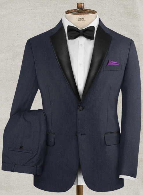 Napolean Navy Blue Wool Tuxedo Suit