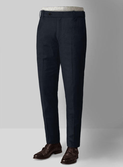 Napolean Navy Herringbone Wool Suit - Click Image to Close