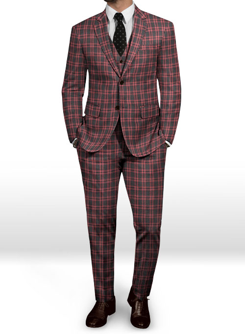 Napolean Poker Charcoal Wool Suit - Click Image to Close