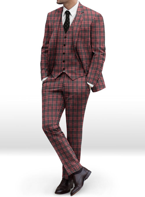 Napolean Poker Charcoal Wool Suit - Click Image to Close