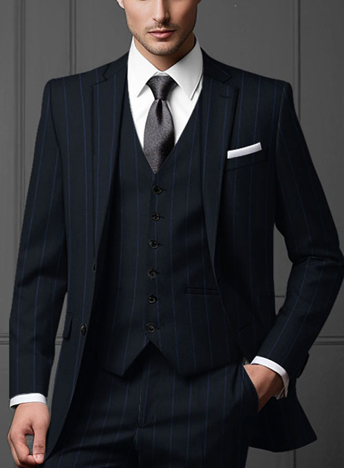 Napolean Rodrio Blue Wool Suit