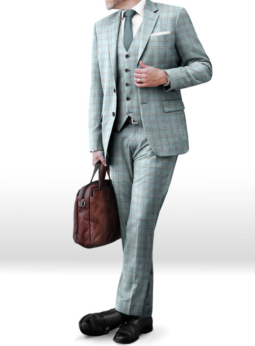 Napolean Spring Blue Wool Suit - Click Image to Close
