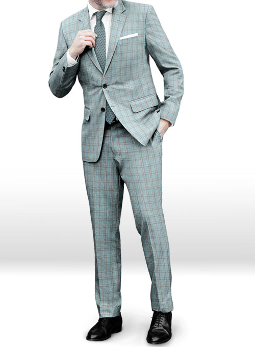 Napolean Spring Blue Wool Suit - Click Image to Close