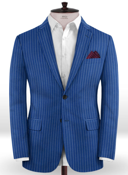 Napolean Stripo Royal Blue Wool Suit