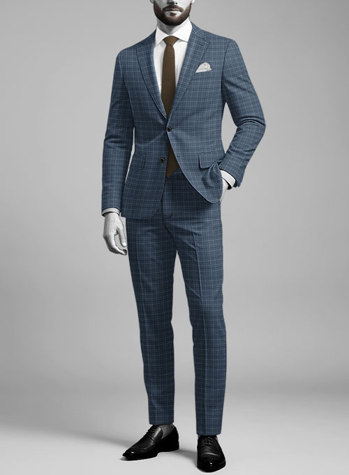 Napolean Tonia Blue Wool Suit