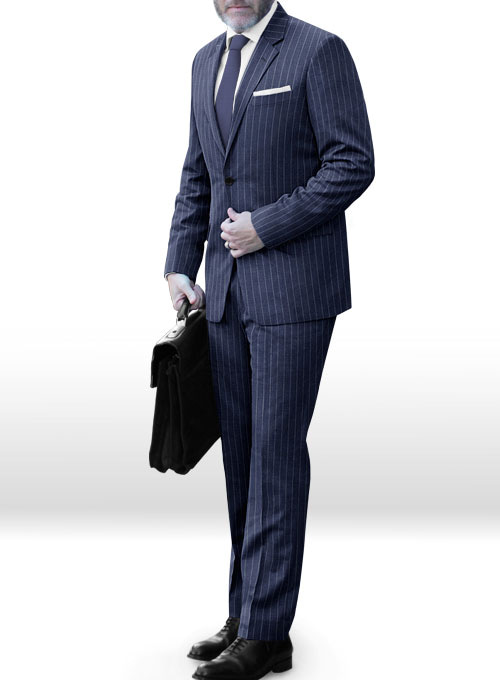 Napolean West Blue Wool Suit